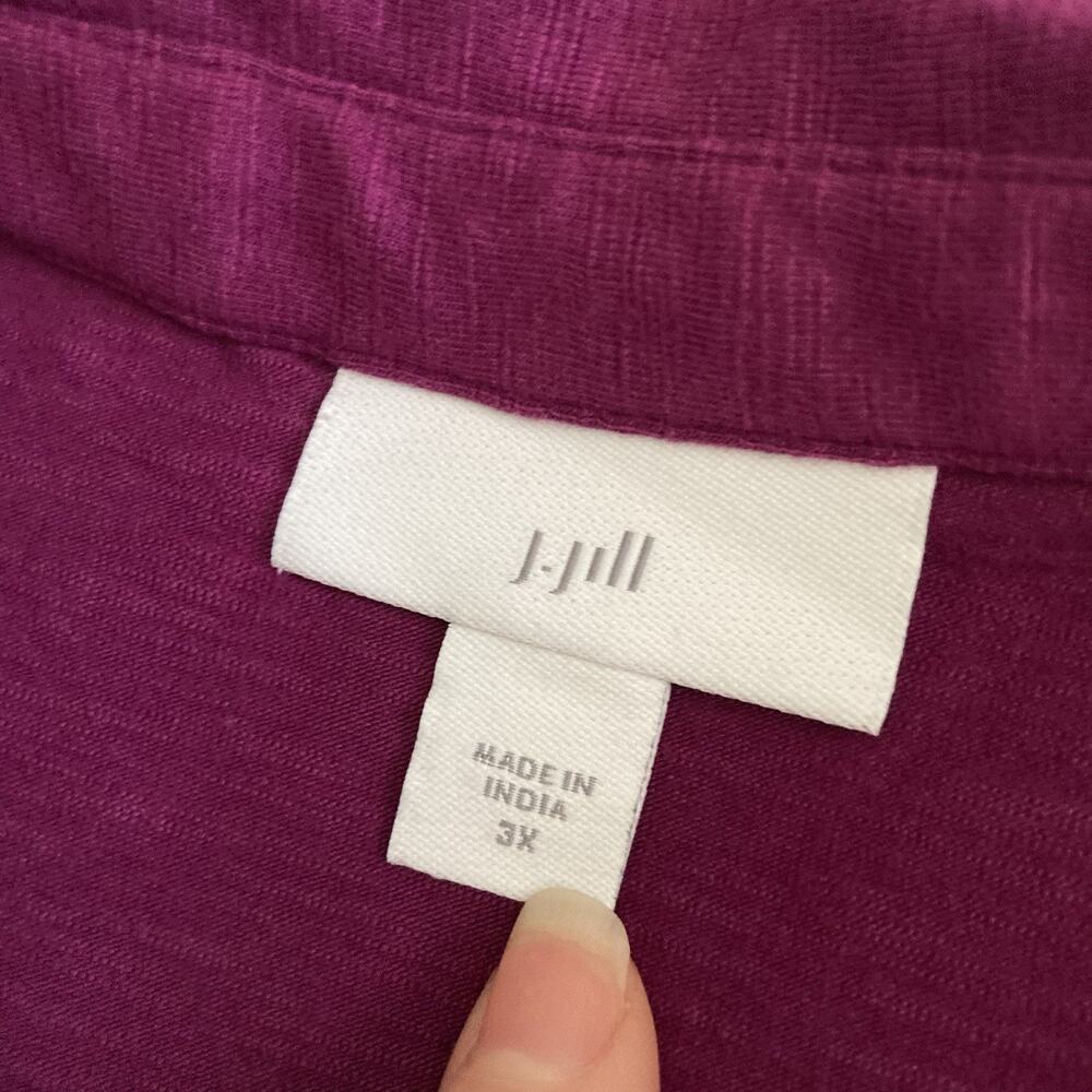 J Jill purple Knit Shirt Dress Cotton Blend Short Sleeve stretch Plus size 3X - Picture 2 of 13